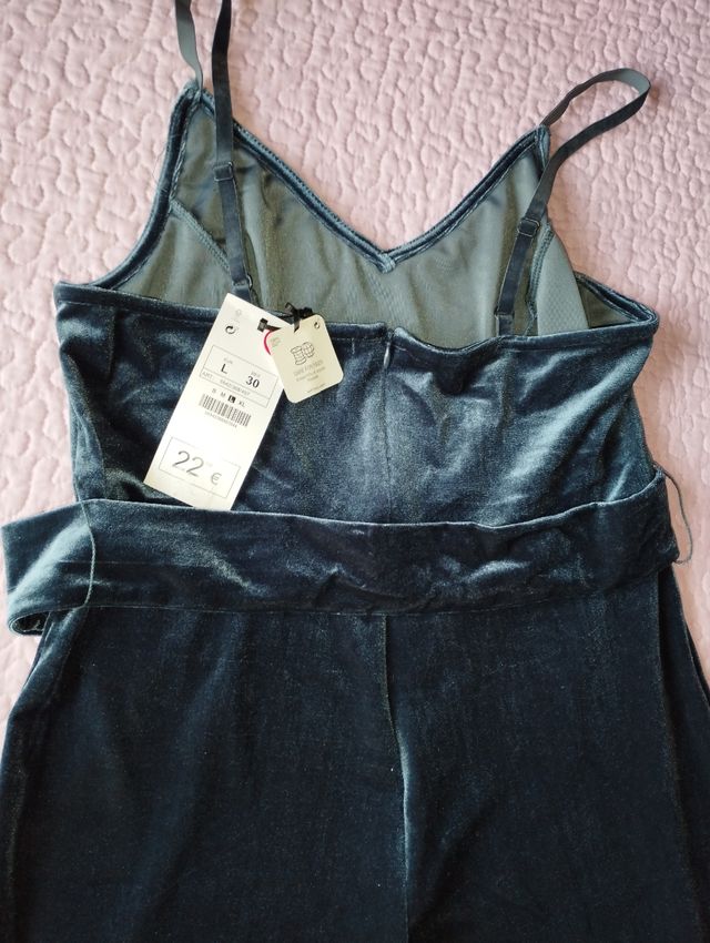 Mono largo terciopelo cinturón nuevo