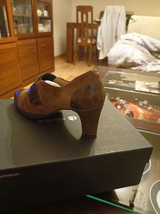 Zapatos marrones de ante y charol