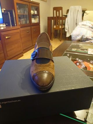 Zapatos marrones de ante y charol