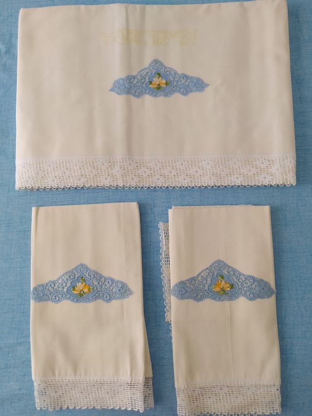 Lenzuolo matrimoniale con ricamo Vintag