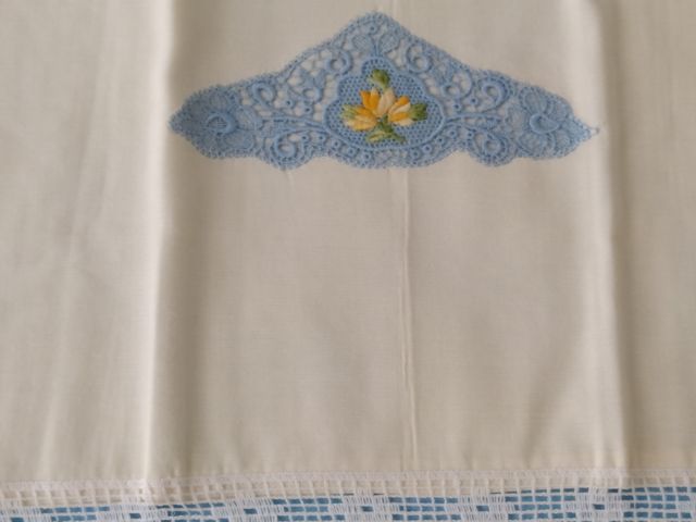 Lenzuolo matrimoniale con ricamo Vintag