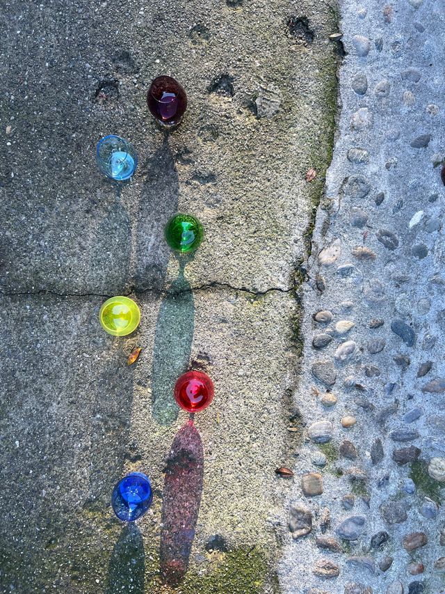 set 6 bicchieri in vetro colorato