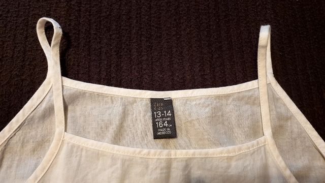 Vestido blanco de tirante fino. T. 13-14 Zara