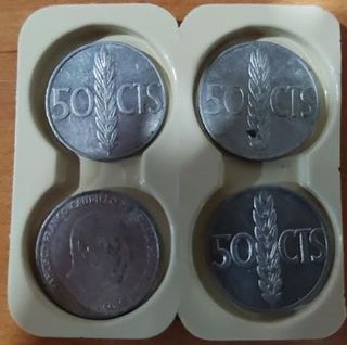 4 MONEDAS DE 50 CENTIMOS 1966