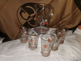 juego de água de cristal pintado a mano