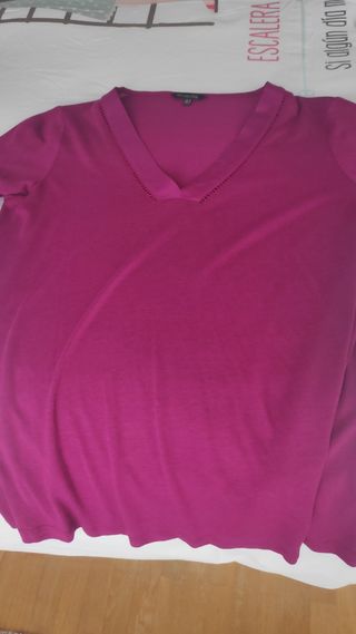 Camiseta de pico manga 3/4