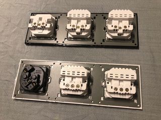 Enchufes + interruptor de cristal + usb