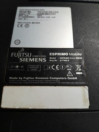 PORTATIL FUJITSU SIEMENS ESPRIMO MOBILE V5535