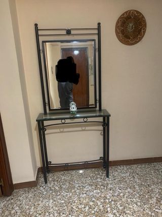 mueble entrada con espejo