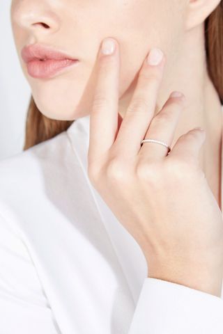 ANILLO ORO BLANCO Y DIAMANTES