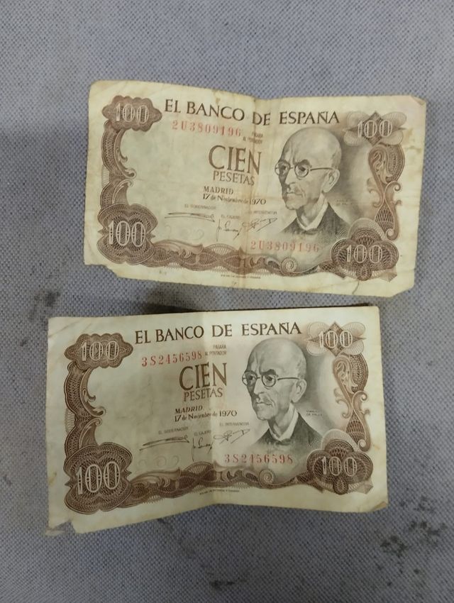 2 billetes 100 pesetas