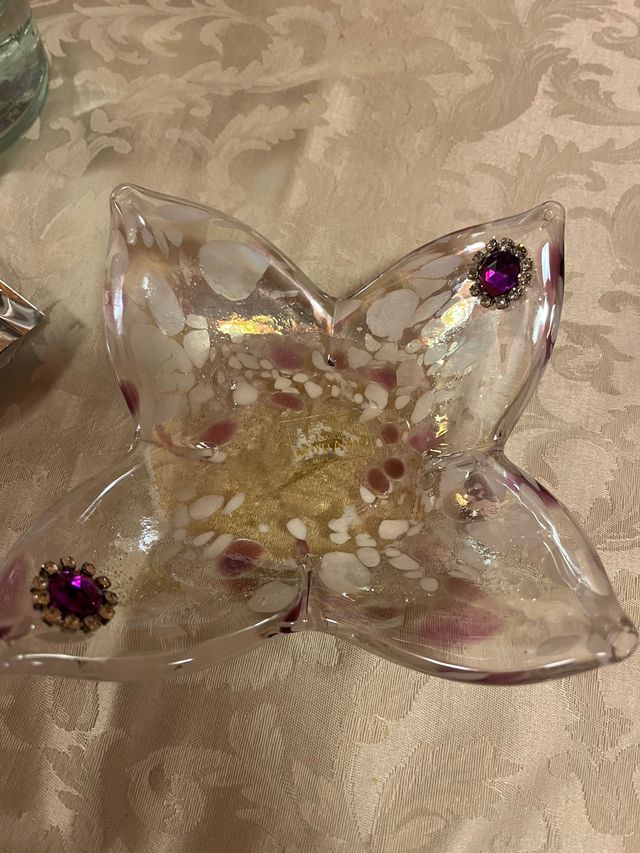 vasetto vetro di Muano con decoro luccicoso