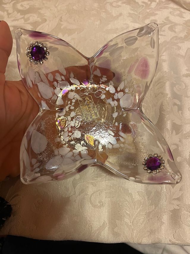 vasetto vetro di Muano con decoro luccicoso