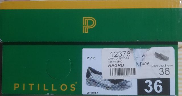 Zapato mujer Pitillos negro N°36.