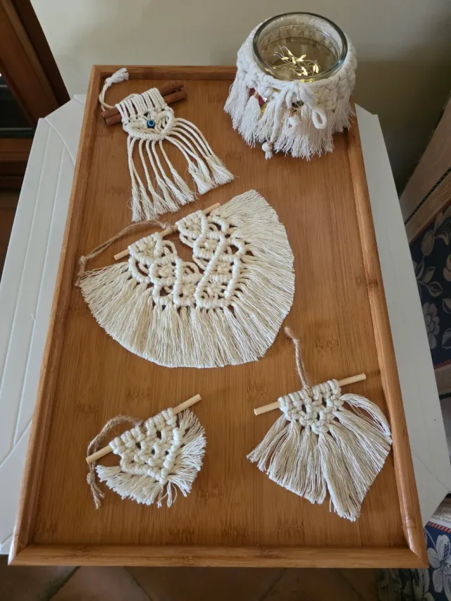 Macrame Arazzo parete Boho Tapiz de pared macramé