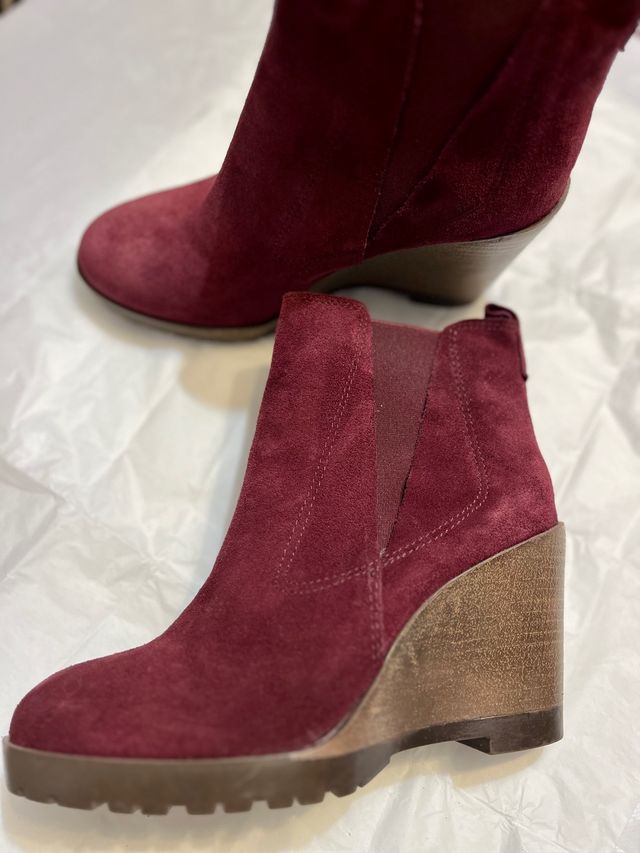 Botines burdeos mujer