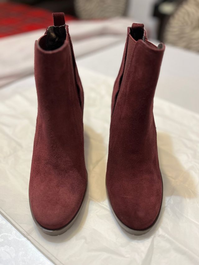 Botines burdeos mujer