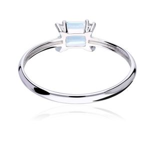 Anillo Diamantes y Aguamarina