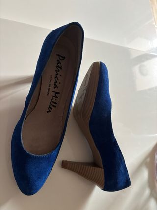 ZAPATOS TACÓN TERCIOPELO AZUL ELÉCTRICO