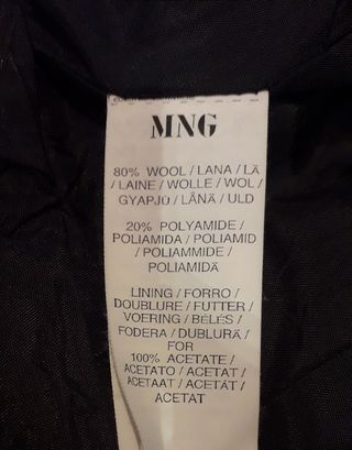 Traje juvenil lana pantalón y falda. MANGO.T-38-40