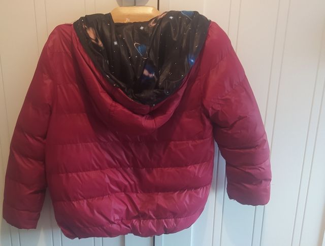 Abrigo de niño plumas reversible