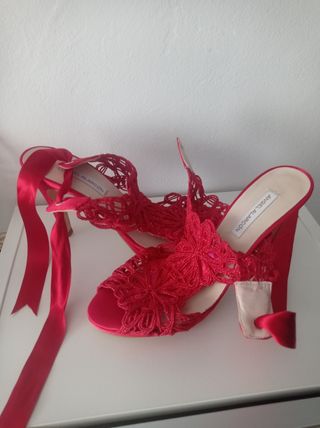 Zapato rojo tacón 41