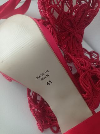 Zapato rojo tacón 41