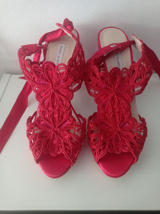 Zapato rojo tacón 41