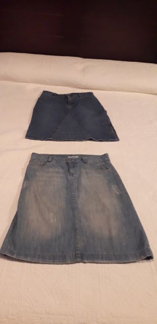 2 faldas vaqueras. ZARA. Talla 38