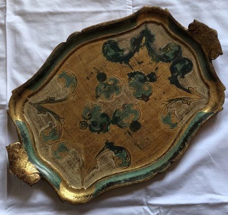 Vassoio in legno Artigianato Fiorentino rococò oro