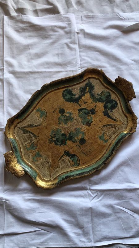 Vassoio in legno Artigianato Fiorentino rococò oro