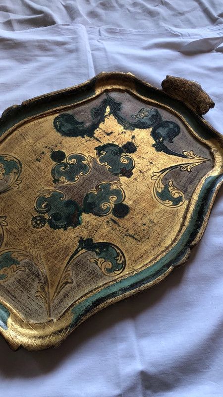 Vassoio in legno Artigianato Fiorentino rococò oro