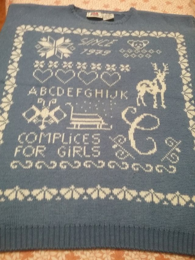 jersey navideño,vintage talla l/ xl,hay medida