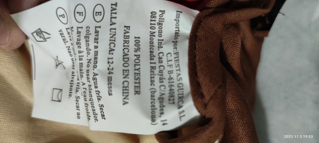 Disfraz 🐻 oso 12-24 meses