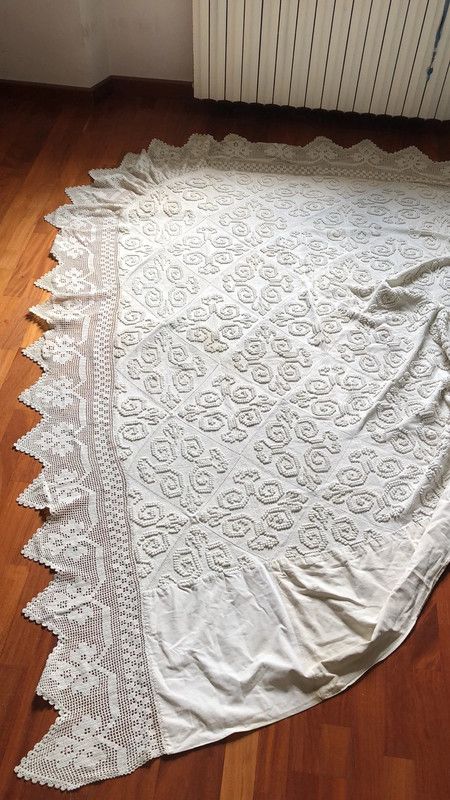 Copriletto matrimoniale pizzo merletto uncinetto