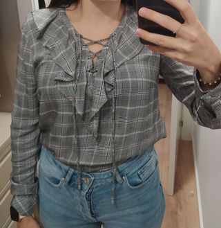 Blusa manga larga gris irlandés 