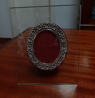 Cornice in vetro e argento