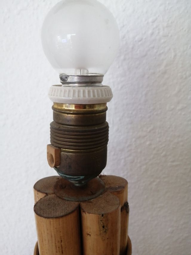 Lámpara bambú ratan mimbre