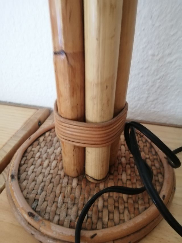 Lámpara bambú ratan mimbre