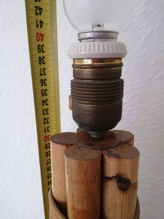 Lámpara bambú ratan mimbre