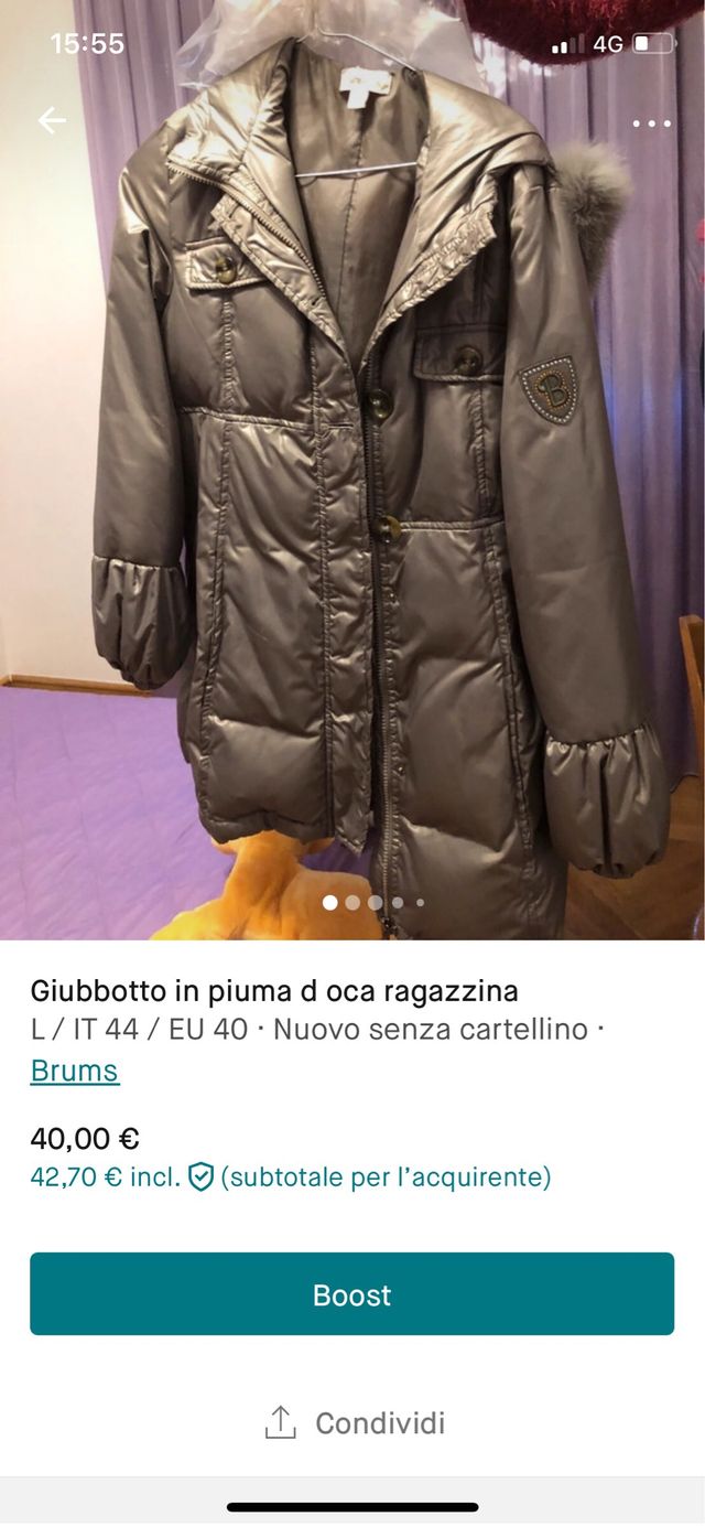 giubbotto lungo ragazzina Brums