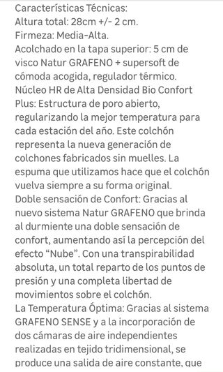 Colchon 100x190 sin uso