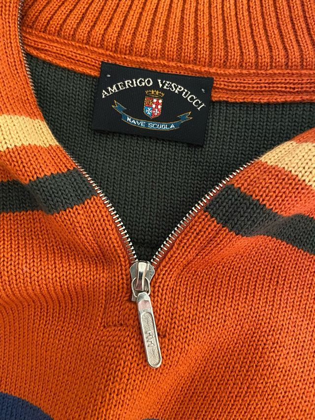 Maglione girocollo con zip Amerigo Vespucci