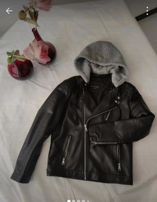 Giubbotto ecopelle nero,marca Brum Beby.Anni 12