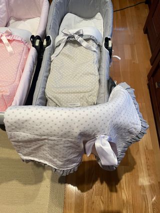 Capota,saquito...bugaboo Donkey pack rosa y blanco