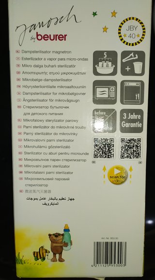 Beurer- sterilizzarore a vapore