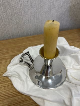 Palmatoria antigua con baño de plata