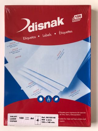 CAJA PRECINTADA ETIQUETAS AUTOADHESIVAS 105X148 MM
