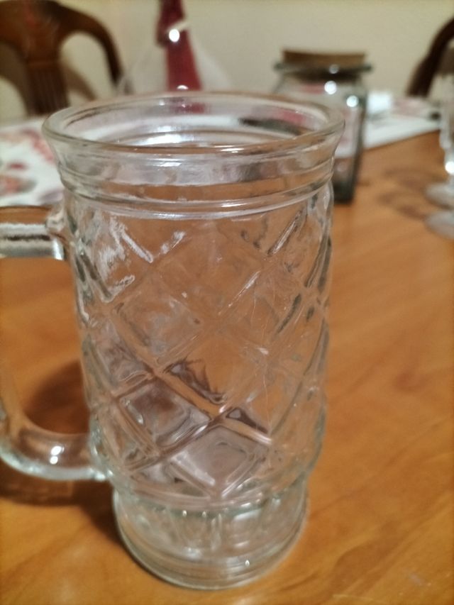 JARRA CERVEZA  CRISTAL TALLADO