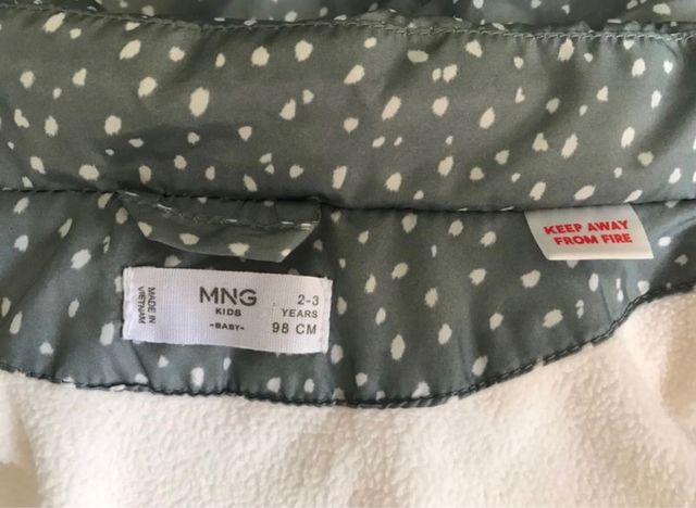 Anorak abrigo chaqueta Mango niña 2-3 años
